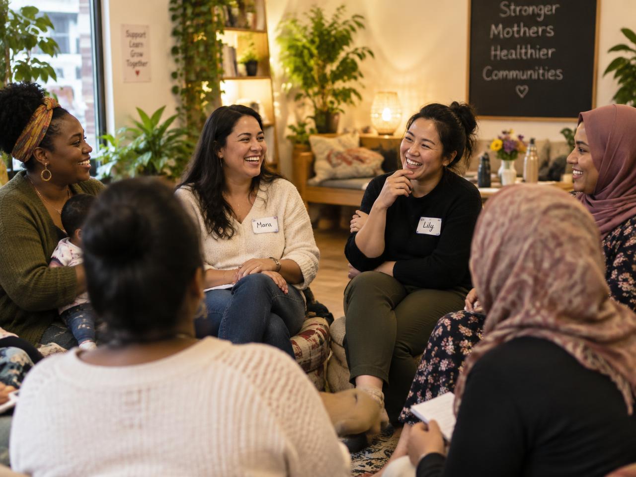 Members sharing at a workshop